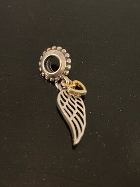 Pandora Love & Guidance Angel’s Wing Dangle Charm 925 Sterling Silver 14k Gold